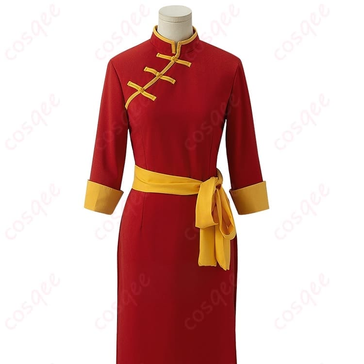 銀魂 神楽のチャイナ風コスプレ衣装 赤×金で映える軽やかシルエット - 2枚目の画像