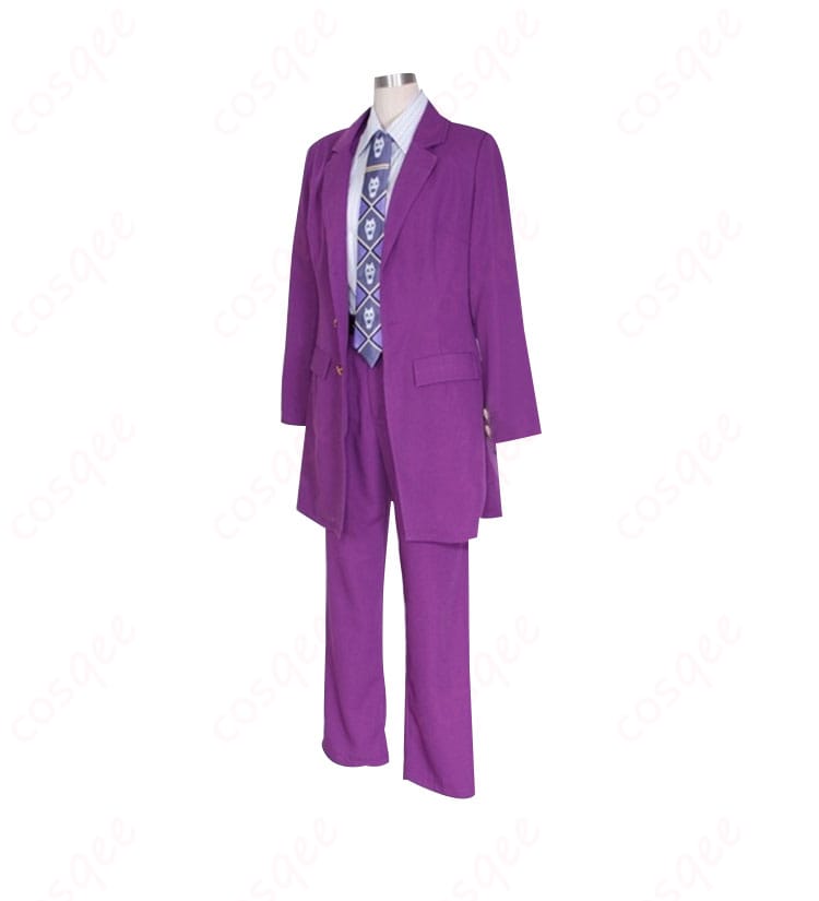 ジョジョ第4部 吉良吉影 コスプレ衣装の側面画像。スリムなシルエットと繊細なディテールが際立つ。