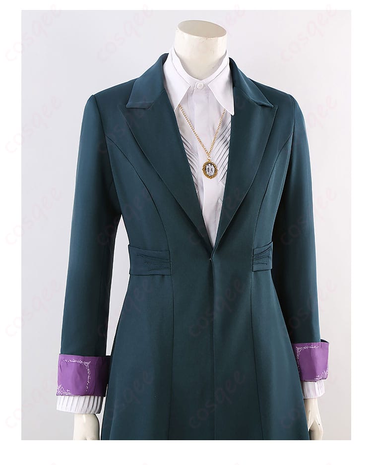 アガサ・ハークネス コスプレ衣装の襟の装飾細部。キャラクターに忠実なデザイン。