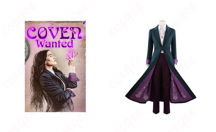 アガサ・ハークネス コスプレ衣装の正面とキャラクターのリアルな再現。コスプレイベントに最適。