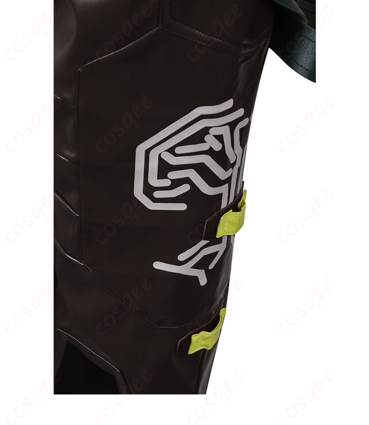 デッドロックコスプレ衣装のズボン裾部分のディテール、完璧な仕上げ。