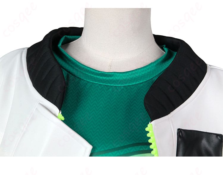 デッドロックコスプレ衣装の領口装飾、精緻な刺繍とデザインが際立つ。