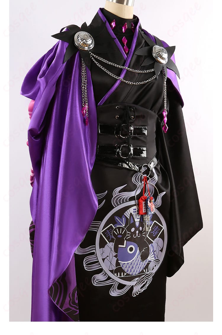 Fate/Grand Order 巌窟王 モンテ・クリスト コスプレ衣装の細部。コルセットベルトや和服のディテールに注目。