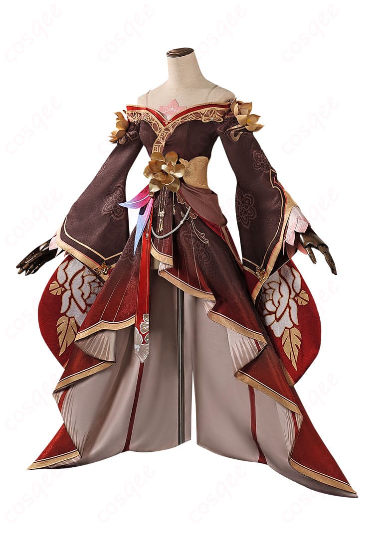 帰忘の流離人コスプレ衣装の側面詳細、コスプレ衣装の美しいシルエット。