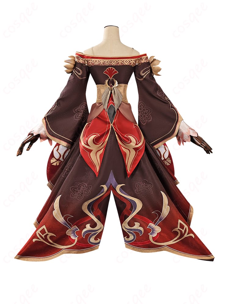 帰忘の流離人コスプレ衣装の背面、全体的なデザインとディテールが強調された部分。