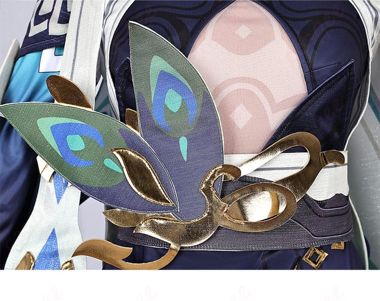 ヴィタのコスプレ衣装の腰部装飾、細部までこだわった美しいデザイン。