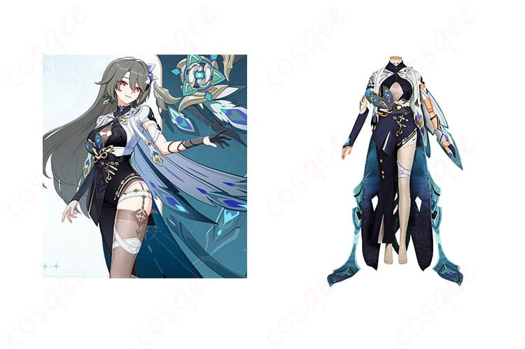 ヴィタのコスプレ衣装『残星のさすらい人』、正面とキャラクターが完璧に再現された画像。