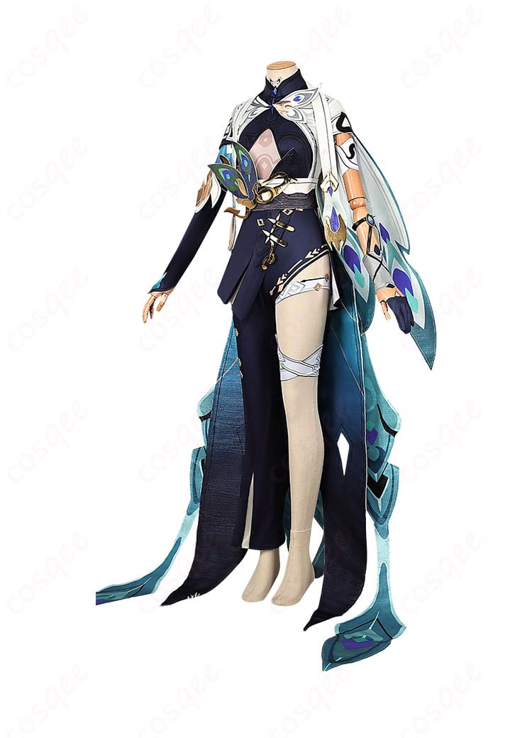 ヴィタのコスプレ衣装側面の詳細、衣装のラインとディテールが際立つ美しいデザイン。