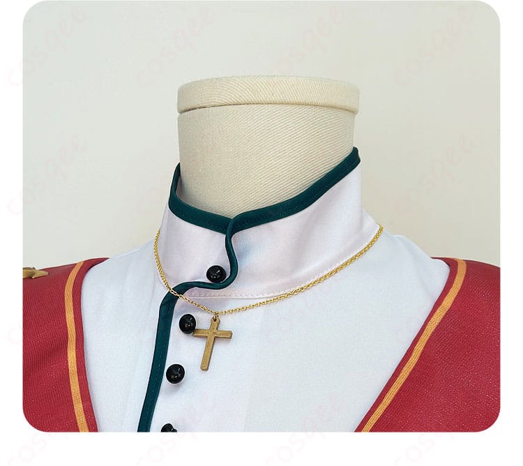 スタフェス コスプレ衣装 十字項链と門襟装飾の詳細 - 高級感溢れるアクセサリーと細部の再現