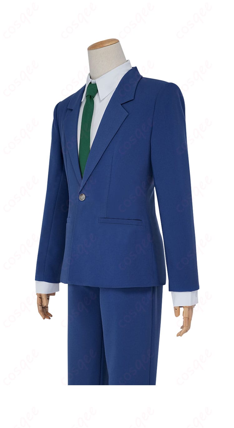 名探偵コナン工藤新一コスプレ衣装の左側画像。精緻なデザインと完璧なフィット感。