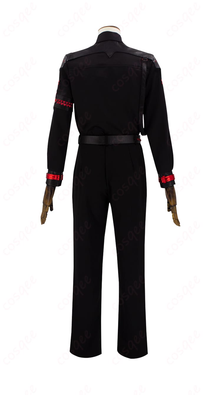 Evol特殊部隊 黒 制服の背面デザイン。後ろ姿も忠実に再現。