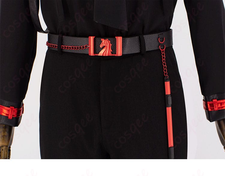 Evol特殊部隊の黒い制服の腰ベルト部分の詳細。