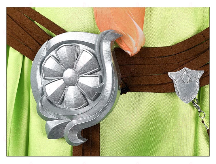 ノフィカコスプレ衣装の腰帯に付いたアクセサリーのディテール。