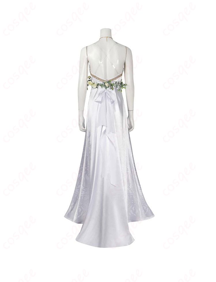 エアリス・ゲインズブール衣装の右側装飾の詳細。花柄やアクセサリーが特徴的。