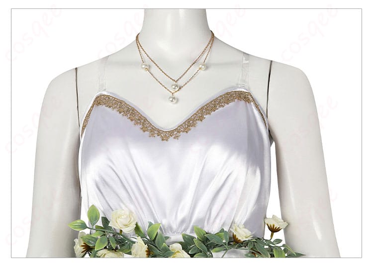 スカートの美しい花柄装飾。エアリスの優雅なデザインを表現。