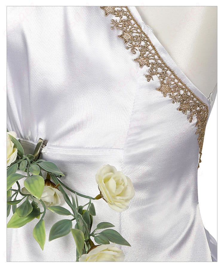 エアリス・ゲインズブールの腰飾り詳細。コスプレ衣装の重要なアクセント。