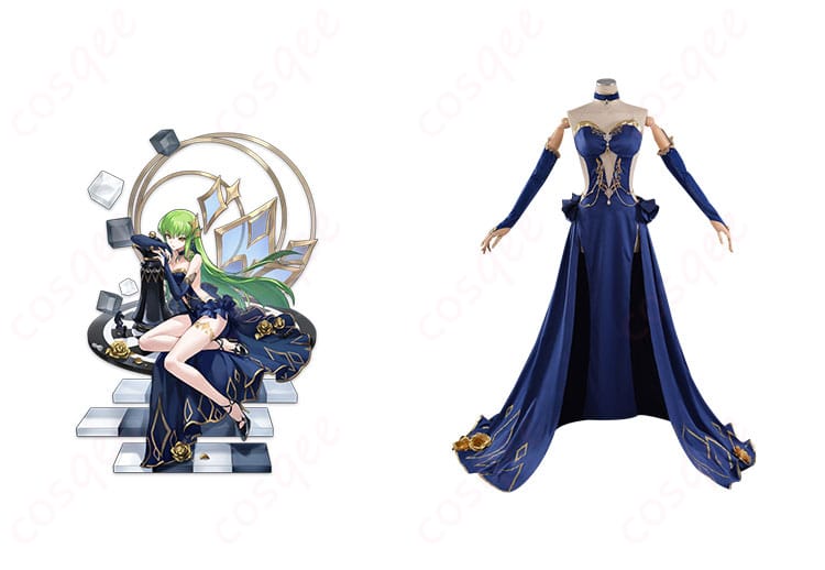 商品正面とキャラクターの組み合わせ画像 - コードギアス C.C. コスプレ衣装、キャラクターとの美しい再現を紹介。