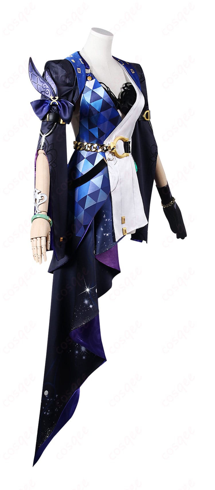 スターレイル ジェイド コスプレ衣装の側面の美しいデザイン。細部までこだわった作り。