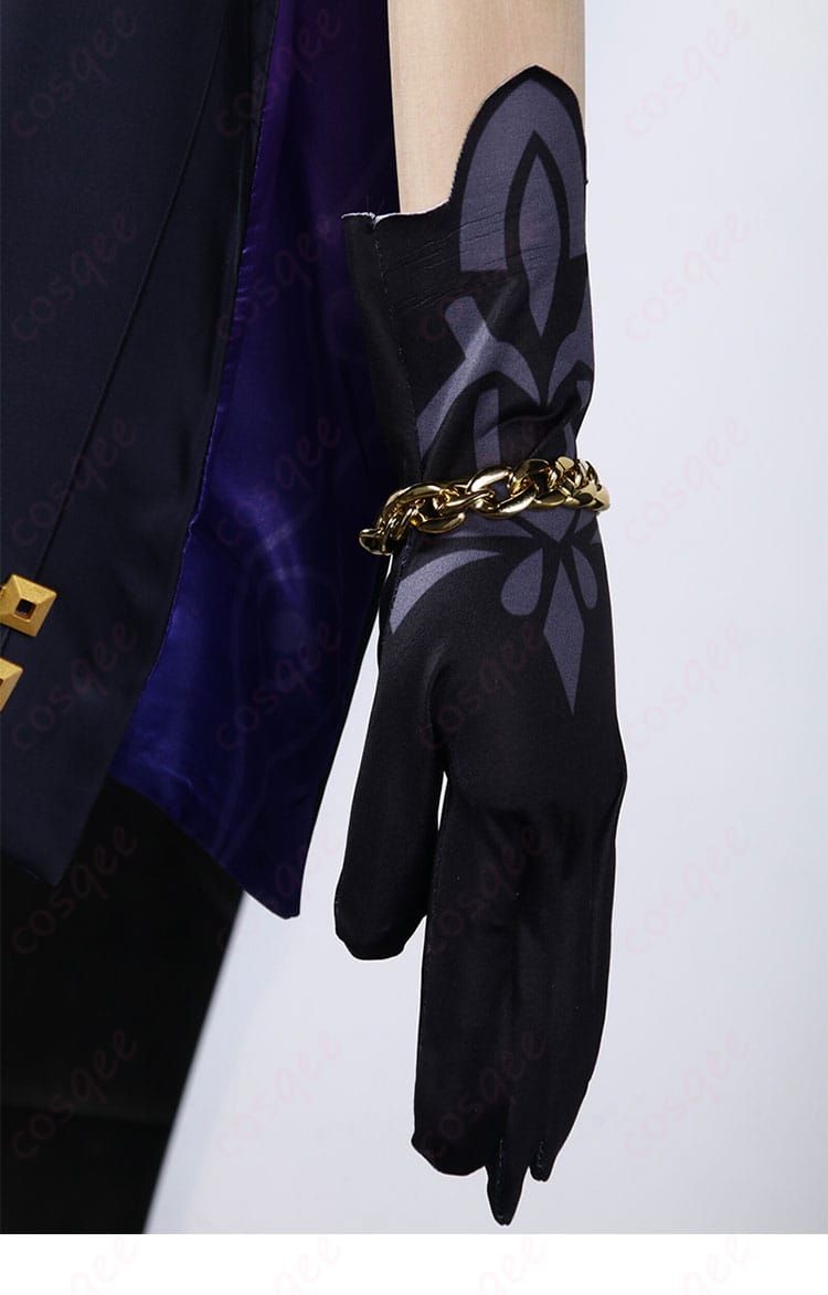 ジェイドコスプレ衣装の手袋の装飾。コスプレのクオリティを引き立てるデザイン。