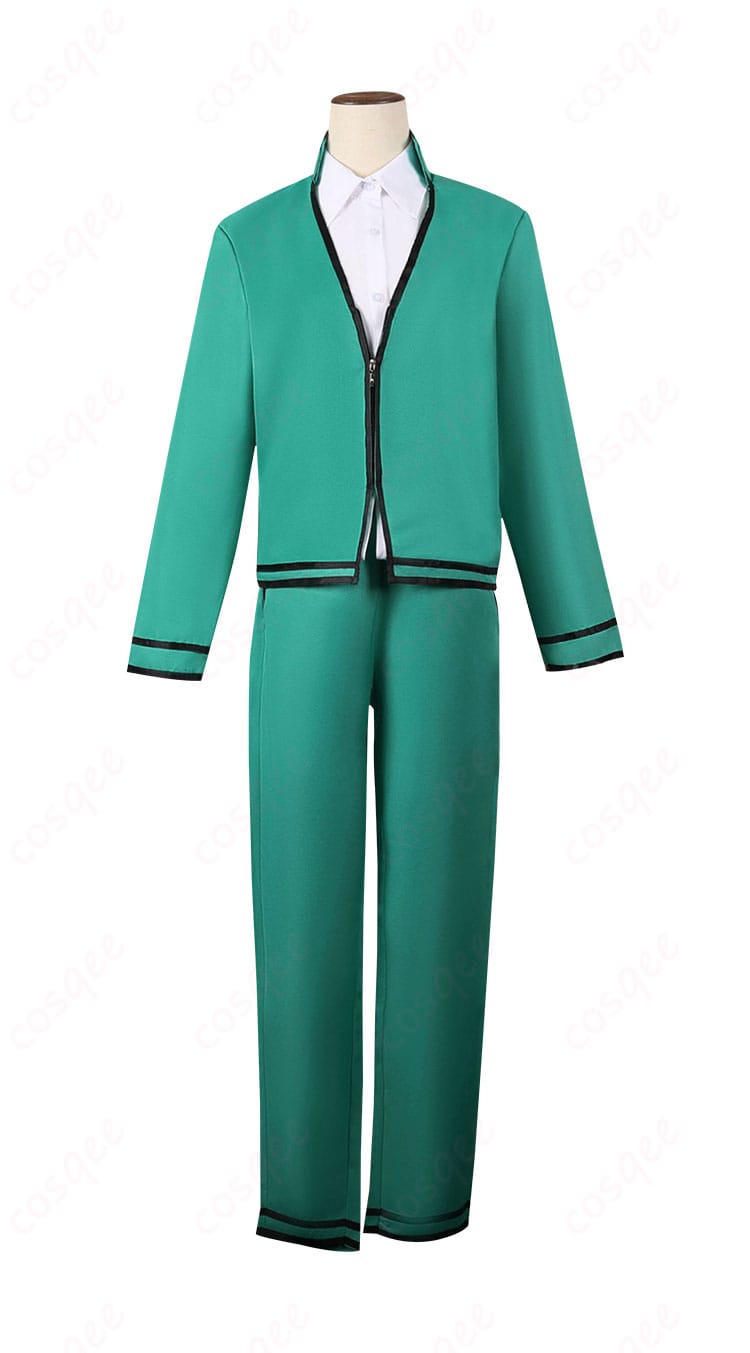 斉木楠雄 コスプレ衣装 正面画像。PK学園制服スタイルのコスプレ衣装で、アニメの詳細な再現。