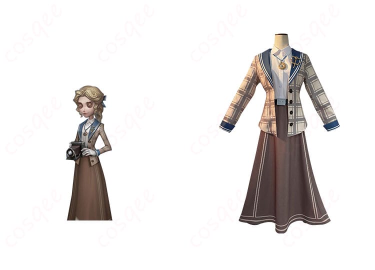商品正面とキャラクターアリス・デロスのコスプレ衣装の組み合わせ画像|第五人格コスプレ衣装