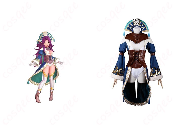 商品正面とキャラクターアンジェラのコスプレ衣装の組み合わせ、聖剣伝説3アークメイジ衣装