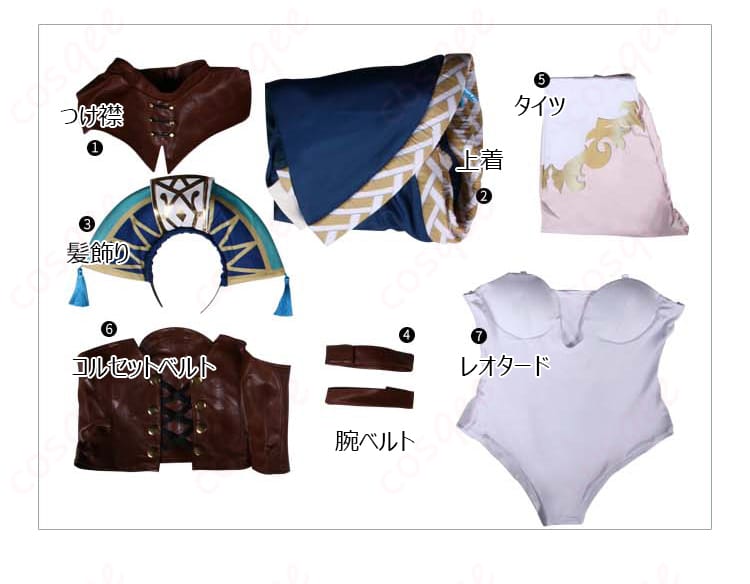 セット内容の展示、聖剣伝説3アークメイジコスプレ衣装のすべてのアイテム