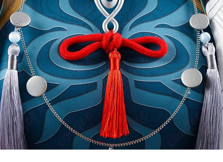 飛霄 コスプレ衣装の胸元の赤い紐装飾