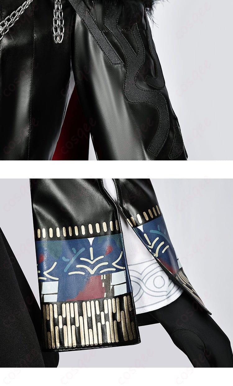 荒廃ラップランドコスプレ衣装の左袖の装飾。手作業で仕上げられた美しいディテール。