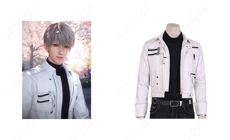 セイヤ コスプレ衣装『時のかけら』商品正面とキャラクター人物の融合画像、忠実再現のコスプレ衣装