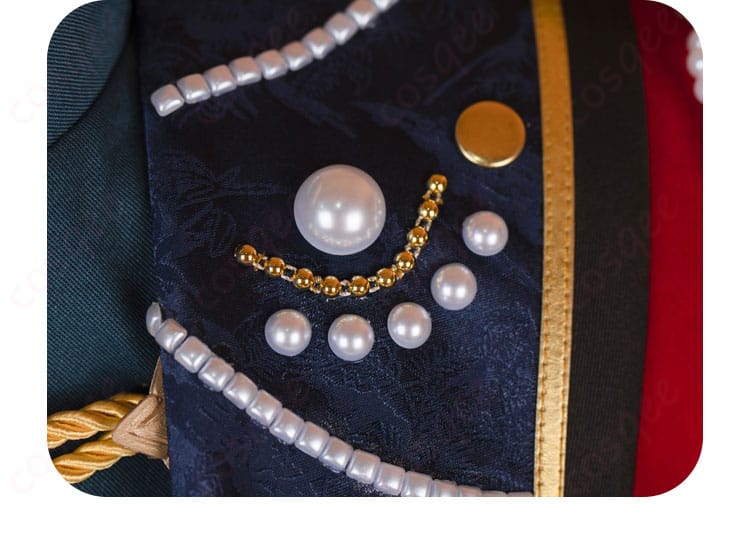 天祥院英智コスプレ衣装の衣領に施された珍珠装飾。豪華で繊細なデザイン。