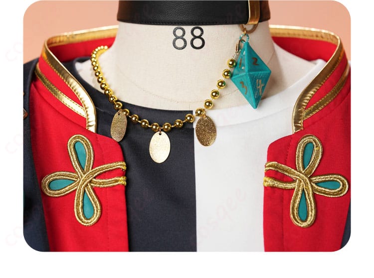 颈饰装饰细节图:あんさんぶるスターズ!! 七種茨 コスプレ衣装 ネックレス装飾のディテール、高品質な素材で精密に作成。