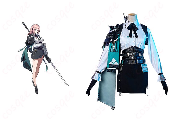 商品正面とキャラクター月城柳のコスプレ衣装の組み合わせ写真