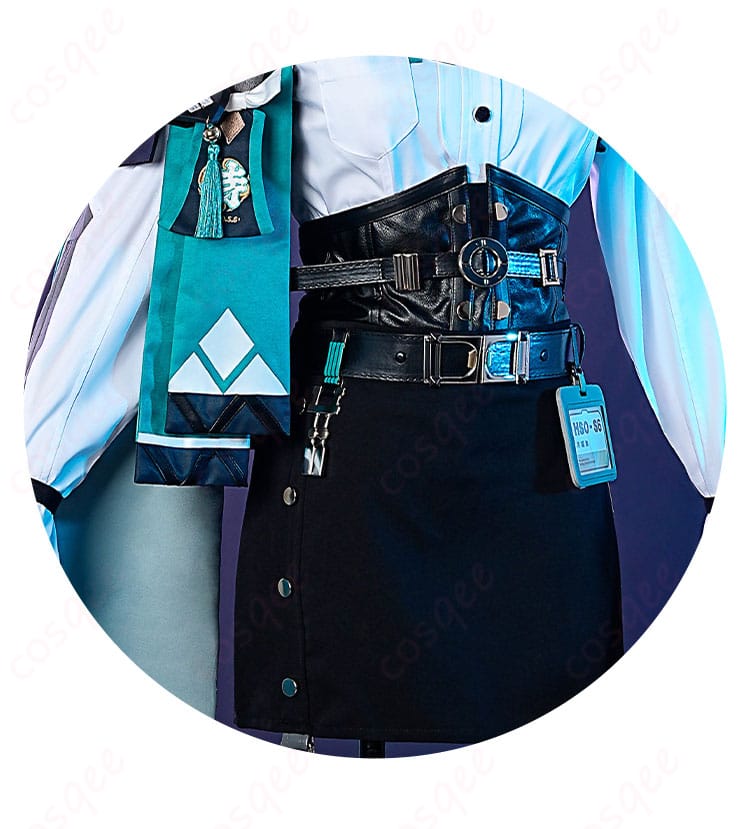 腰周りの装飾の詳細、月城柳コスプレ衣装のアクセサリー