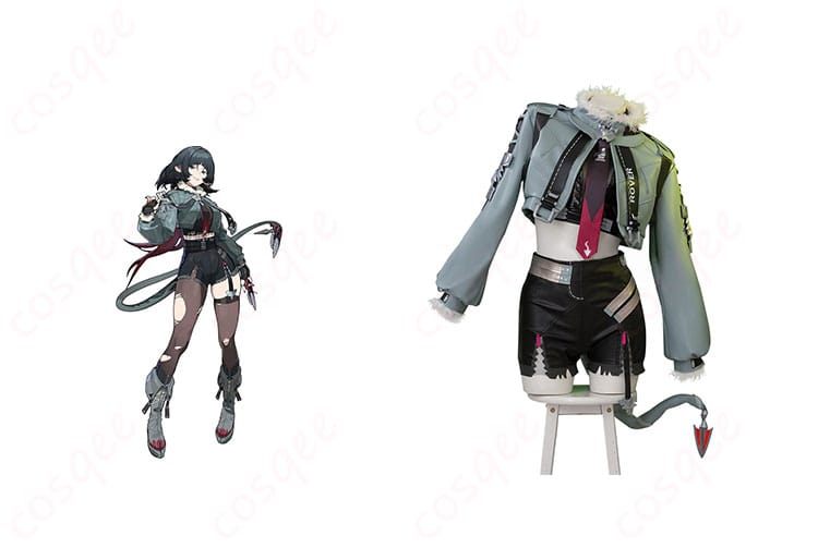 ゼンレスゾーンゼロ ジェーン・ドゥ コスプレ衣装 商品正面とキャラクターの写真。ゲームのファン必見!