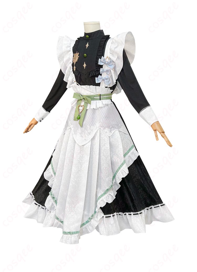 商品側面から見たコスプレ衣装画像 - オリビン メイド服の横姿