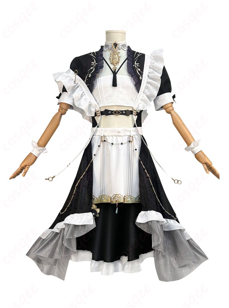 商品正面のコスプレ衣装写真 - レイのメイド服の前面ディテール、衣装の全体像