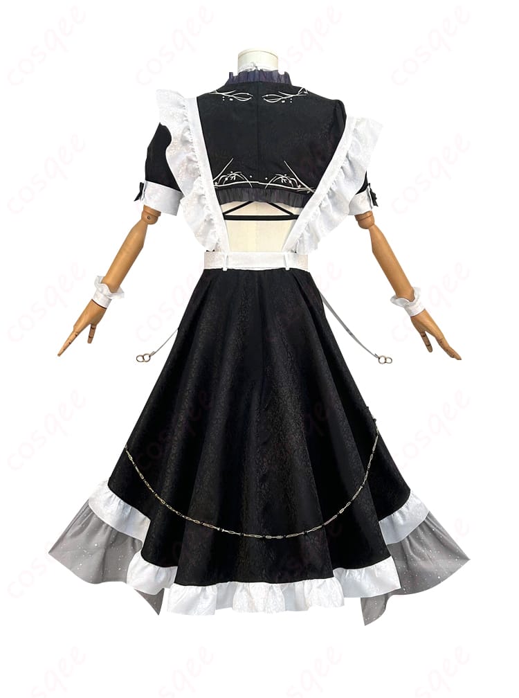 商品背面のコスプレ衣装写真 - メイド服の背面ディテール、忠実な再現