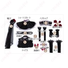 西木野真姫 怪談編コスプレ 赤黒ゴシックで写真映えする華やかセット - 7枚目の画像（サムネイル）