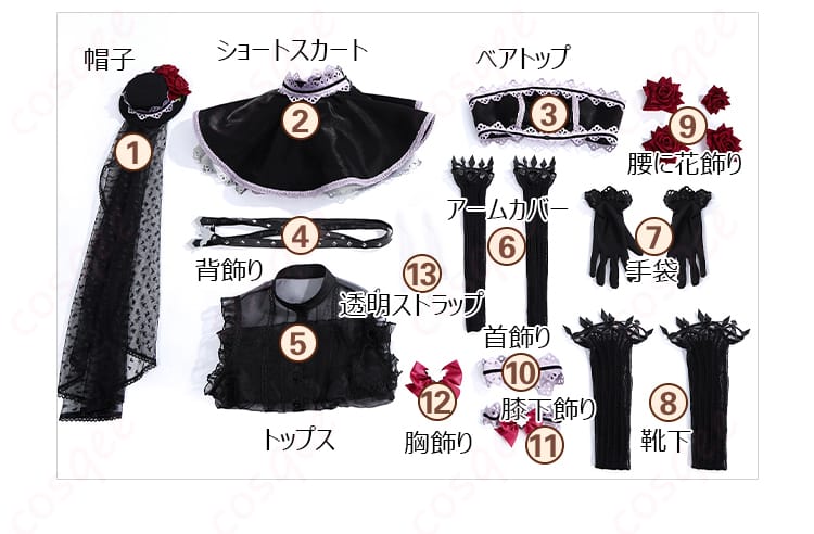 セット内容展示画像 - 西木野真姫 コスプレ衣装、セット内容