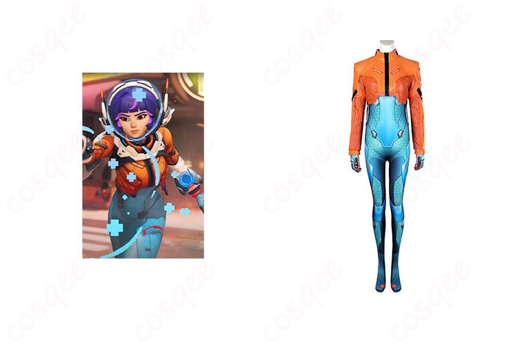 オーバーウォッチ 2 ジュノ コスプレ衣装 正面とキャラクター画像