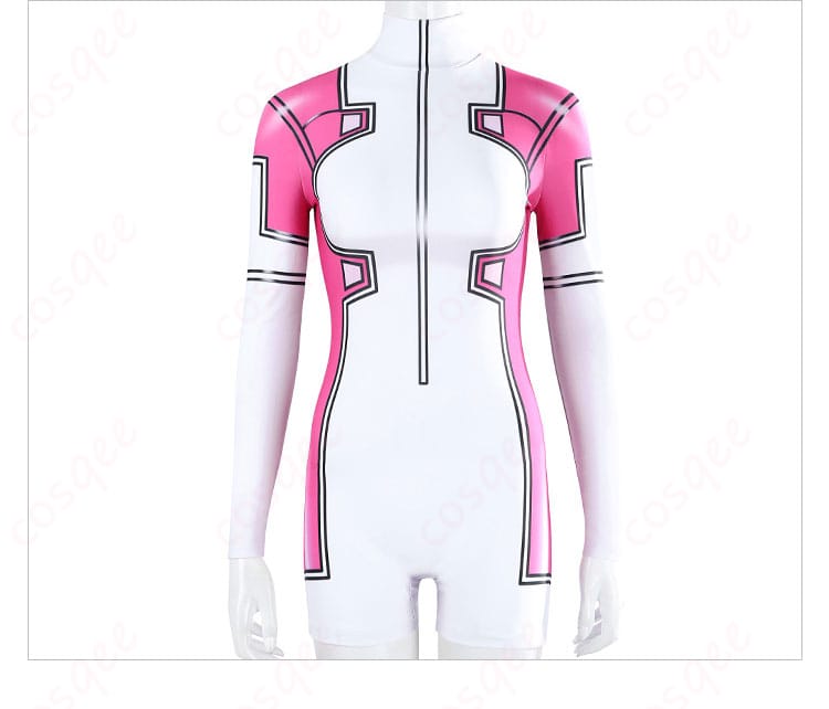 コスプレ衣装の正面装飾細部、グウェンプール