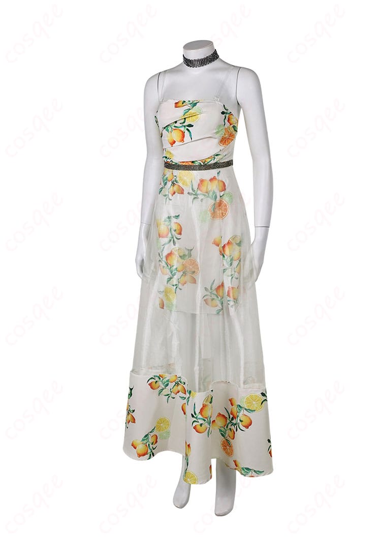 シトラスドレス コスプレ衣装 左側図。エアリス・ゲインズブールの魅力的なデザインが引き立つ、リアルな衣装の側面。