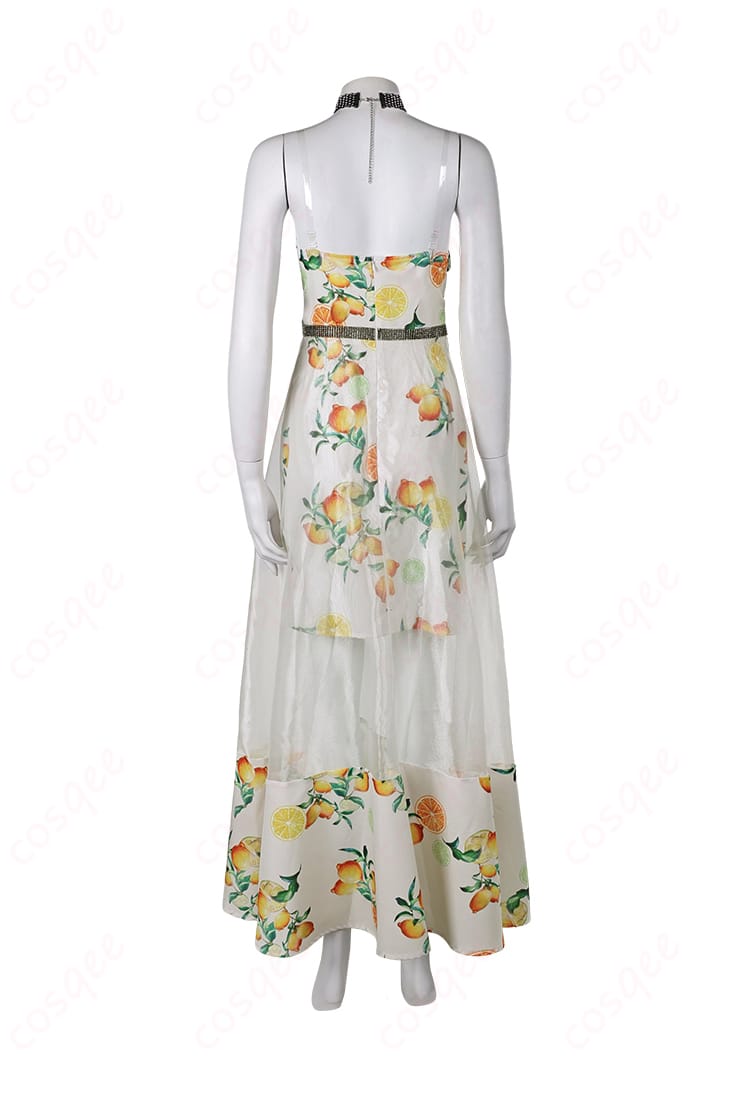 エアリス・ゲインズブール シトラスドレス コスプレ衣装 背面図。服の背中部分まで完璧に再現されたデザイン。