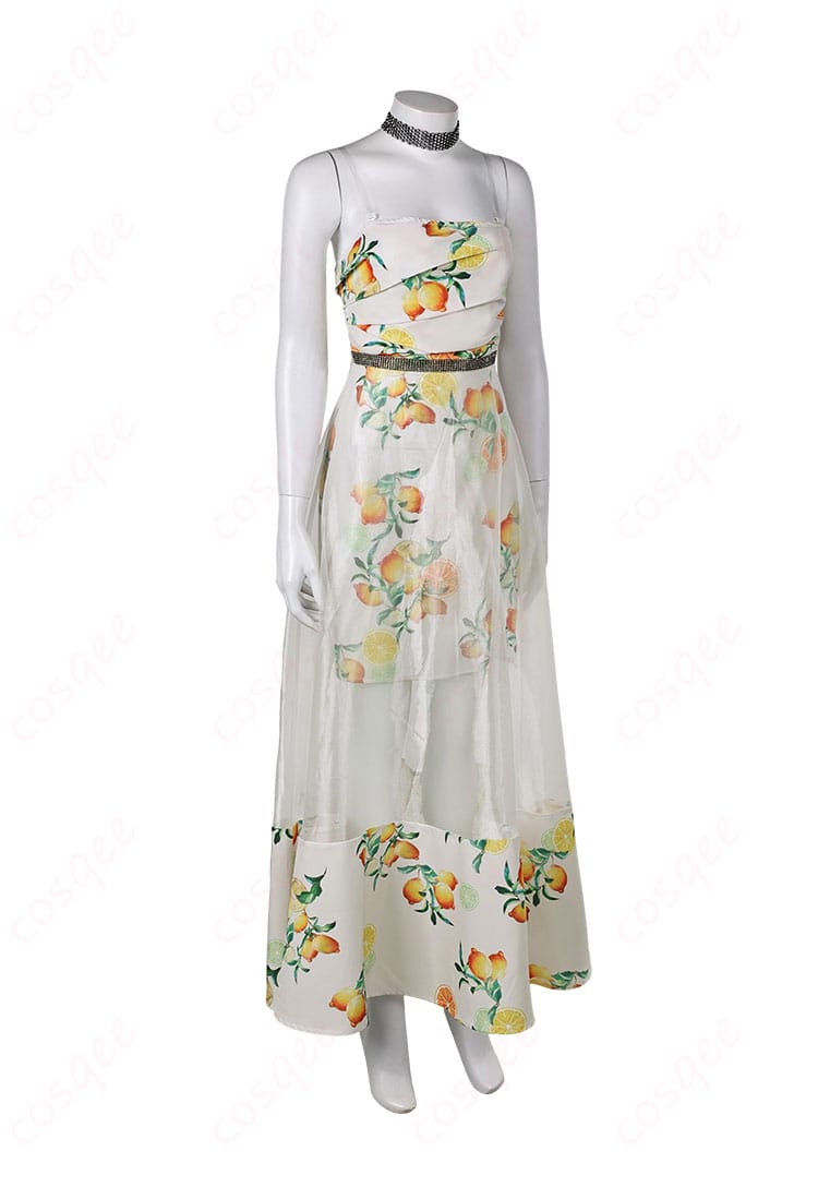 シトラスドレス コスプレ衣装 右側図。細部にまでこだわり、高再現度のエアリス衣装が鮮明に表現されています。