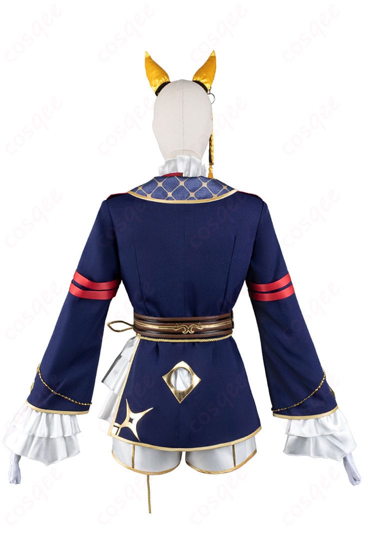 商品背面画像。ウマ娘 カルストンライトオコスプレ衣装の背面デザイン。