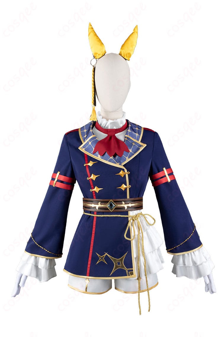 商品正面画像。ウマ娘 カルストンライトオの勝負服コスプレ衣装。