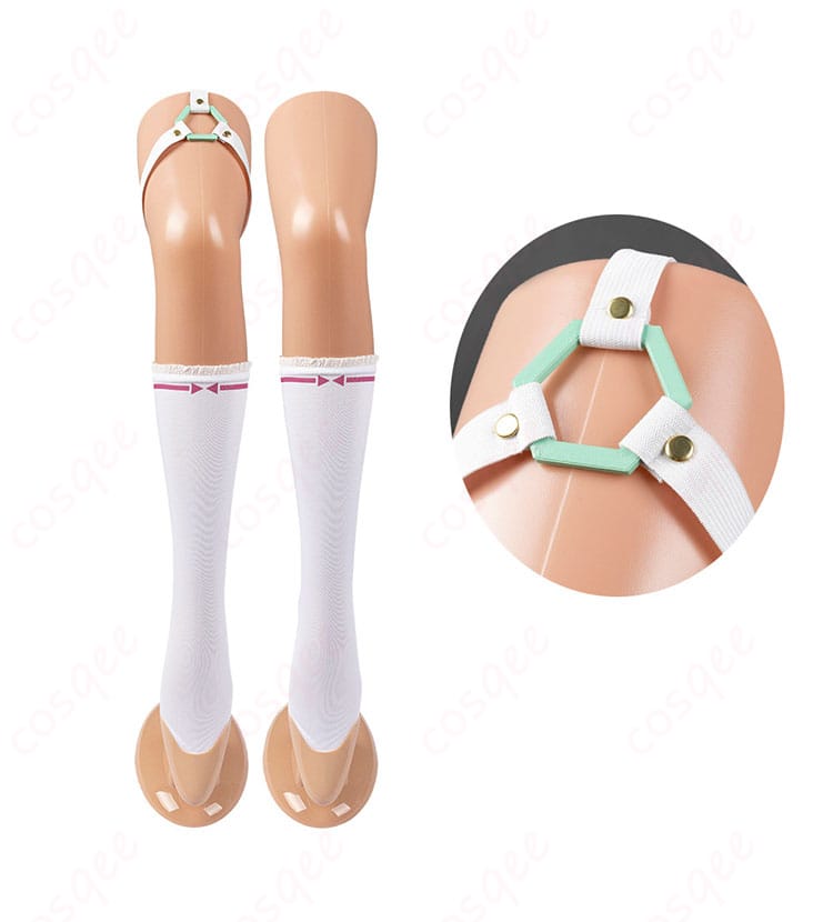 ホロライブ 博衣こより 制服コスプレ衣装 - 太もも飾りと腿袜の装飾。細部まで完璧なコスプレ衣装。