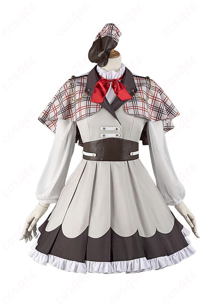 商品正面のコスプレ衣装。上原歩夢のスタイルにぴったりのコスチューム、ディテールが引き立つデザイン。