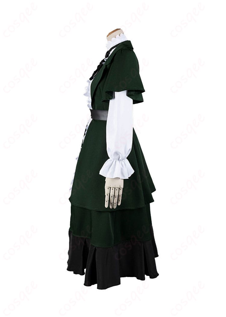 衣装左側の細部のデザイン画像。三船栞子の衣装のスカートやベルトの装飾がしっかりと再現されています。